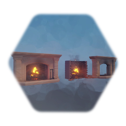 Realistic Indoor fireplace