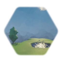 Floating Island with Realistic Water