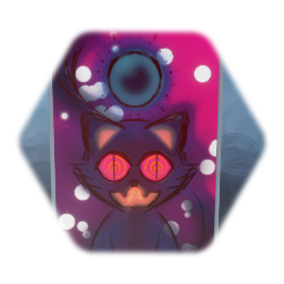 Indigo Cat of Phantoms Psychopop Card