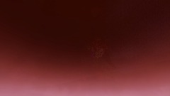 Burning Godzilla destroys a city