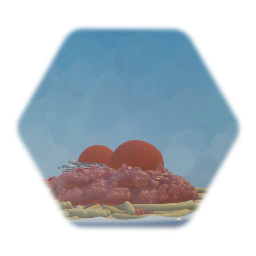 Spicy meatball and spaghetti