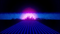 NEON-SYNTH CITYSCAPE (WITH RETRO TRACK)