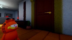 Garfield answers the door meme template