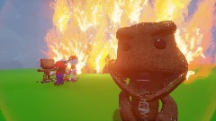 Sackboys House chaught on Fire part 2!!!