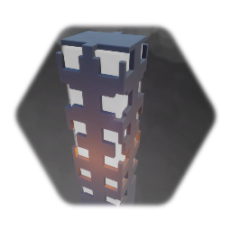 Sci-Fi skyscraper with lighted windows 4