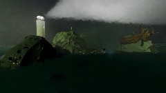 Mermaid on the jagged rock