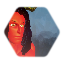 2 red demons the same one scary one cute  2 spells