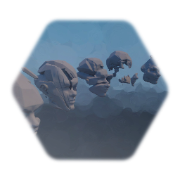 Broken head sculptures