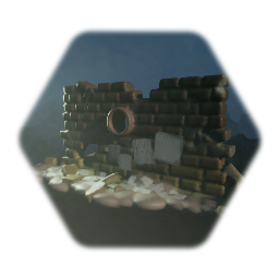 Post Apocalyptic Wasteland - Brick Wall Ruin
