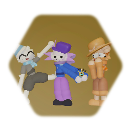 Snowie, Eddie, & Autumn in the Outdated Muffin style