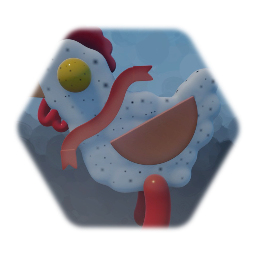 Chicken made of Fried Egg