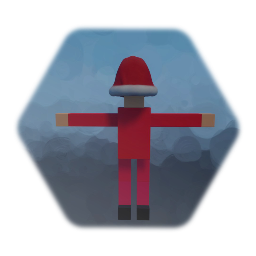 Block guy with Christmas hat