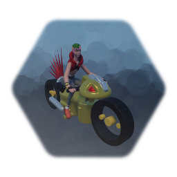 Cyberpunk bike with rider