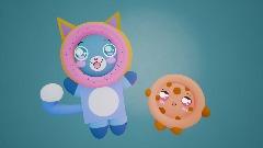 DonutCat And Cookie  Background Wallpaper