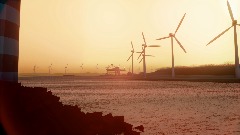 Wind farm in harbor