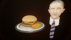 Obama Eats A Hamburger