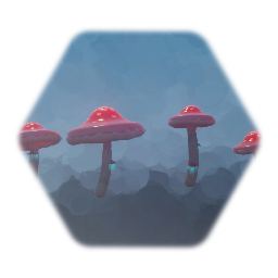Red Glowing Mushrooms