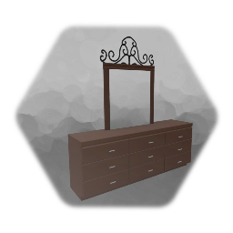 Drawer dresser table with mirror