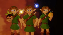 Fanart of MM Young Link, Young Link and HW Young Link.