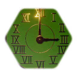 Gothic Clock - Gold & Green Theme