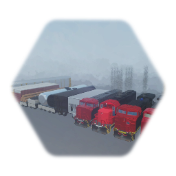 Highball Railroad Freight Locomotives and cars