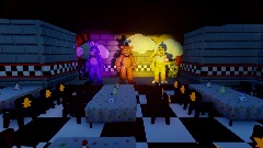 Fnaf 1 pizzaria with Withereds animatronics from Fredbears
