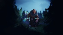 Troll in a moonlit forest