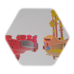 Dragon Turtle Man's Airship and EXE-Ton Carrier