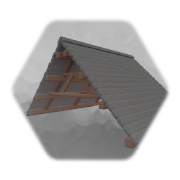 Tiled slanted roof / ceiling / stone pathway with curb