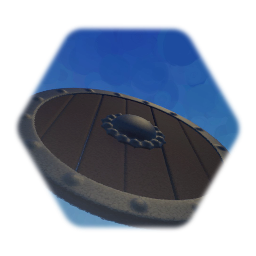 Large round wooden shield