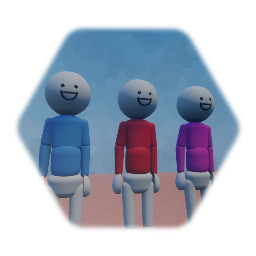 Mr.Blue with his friends