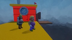 Wario runs from Shrek