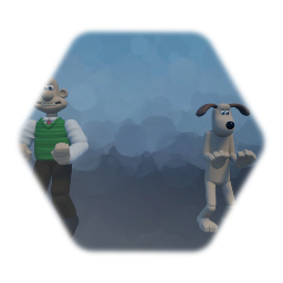 Wallace & Gromit doing the spooky dance