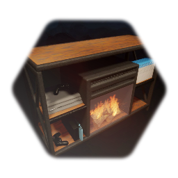 Entertainment Center (TV Stand) & Fireplace Heater