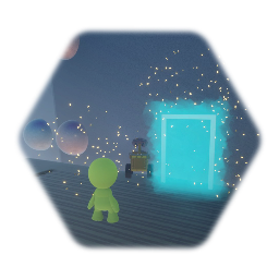 Little Runmo and wall-e escape the Meetball man