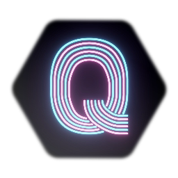 Neon Retro Striped Letter Q