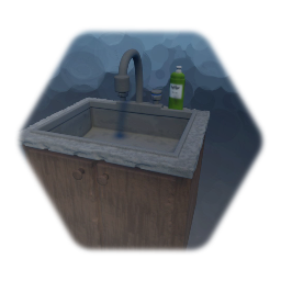 Old Worn Cupboard With Sink