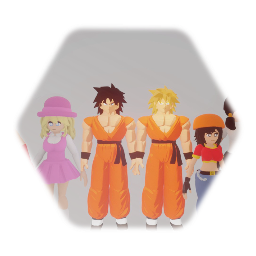 Goten,Videl,Pan,Bulla,and Marron