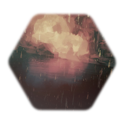 Somber Sea and Sky with Rain above