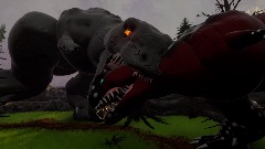 A Carno Interacts With A T-Rex
