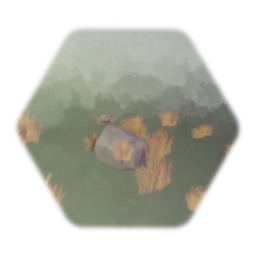 Desert Grass and Rock Cluster