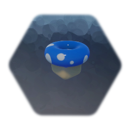 Thin blue donut mushroom