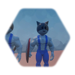 Meowcles with thors hammer