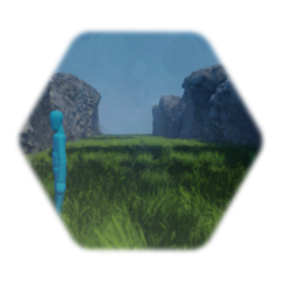 Scenery rock grass passage