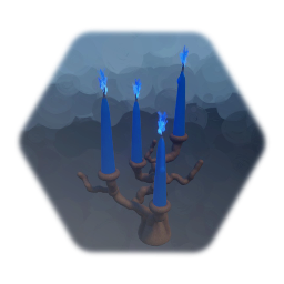 Candelabra, Branch with Blue Flames