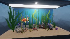 Pixel Goldfish in Aquarium
