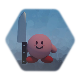Kirby with a knife