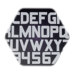 Sculpted font with numbers