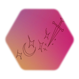 Dagger (With Moon + Sparkles) Sticker