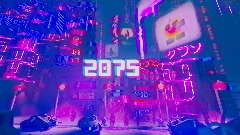 The Year 2075 Cyberpunk City